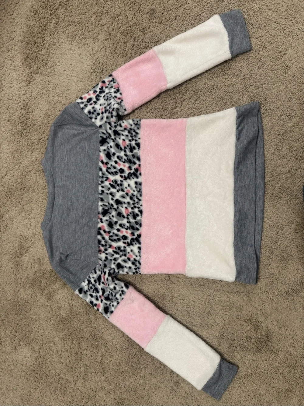 bebe Pink, Gray & White Leopard-Print 3-Piece Pajama Set